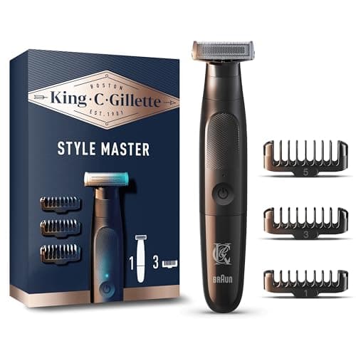 Gillette King C. Tondeuse Électrique Pour Homme, À Barbe Courte De 3 Jours, Avec Une Lame 4D Pour Définir Les Contours Et 3 Sabots Interchangeables Pour Un Rasage Flexible, Rasoir Étanche, Sans Fil - Image 3