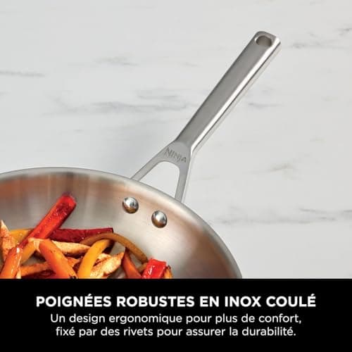 Ninja EverClad Stainless Steel Frying Pan, 28 cm, Suitable for All Hob Types Including Induction Cookers, Oven Safe up to 315°C, 100% Induction Base, C90028EUI - Image 6