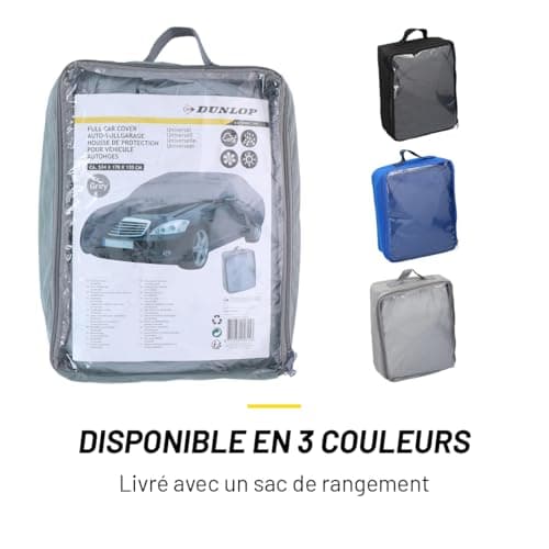 Dunlop XL Universal Car Cover 534 x 178 x 120 cm Waterproof Cover with Elastic Cord and Rings for Indoor and Outdoor Use Grey - Image 5