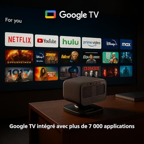 Philips, Neopix 450 Smart, 4K Projector, Google TV, 1080p Native Resolution, 500 ANSI Lumens, Wi-FI 6, Stereo Sound 10 Watts, Wireless Screen Sharing. - Image 4
