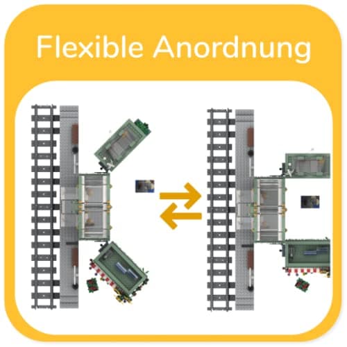 myBrickZ 0001 Large Train Station with Flower Shop, 1.120 Building Block, Gift for Boys and Girls, Compatible with Lego, MOC House for Train and City, City Building Set Bricks - Image 7