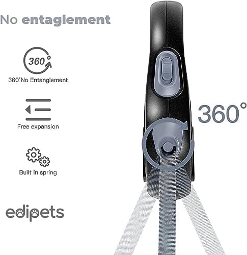 Edipets, Retractable Dog Lead, 5 and 8 Metres, Flexible Lead for Training and Walking (Grey, 8 m) - Image 5