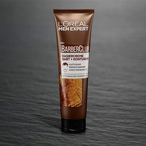 L'Oréal Men Expert Barber Club Crème de rasage pour les contours de barbe Transparent pour un rasage précis et précis grâce à une bonne vision de l'huile de bois de cèdre (2 x 150 ml) - Image 5