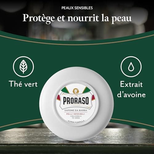 Proraso | Shaving soap for sensitive skin (150 ml jar) – Men's face care anti-irritation – Refreshing shaving soap with green tea and oat extract - Image 5