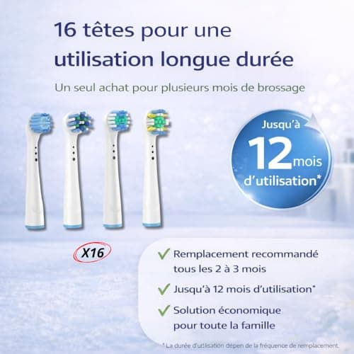 16 Replacement Brushes Compatible with Braun Oral-B - For Pro/Vitality/Genius/Smart (except iO/Pulsonic) - 4 Types: CrossAction, Precision, Interdental, Sensitive - Image 5