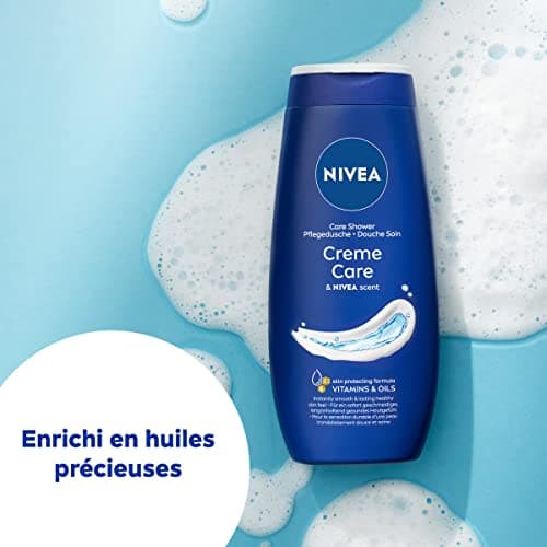 NIVEA Crème de douche Soin (1 x 500 ml), enrichie à l’Huile de pépin de Raison & Amande douce, Soin corps hydratant qui nettoie respecte et renforce le microbiome pour peaux sèches - Image 5