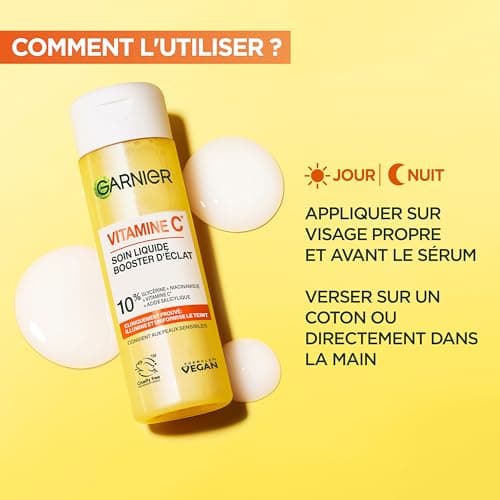 GARNIER Skin Active - Soin Visage Illuminateur - Hydrate & Illumine - Vitamine C, Glycérine, Niacinamide & Acide Salicylique - Vegan & Cruelty Free - Tous Types de Peaux - Unisexe - 120ml - Image 7