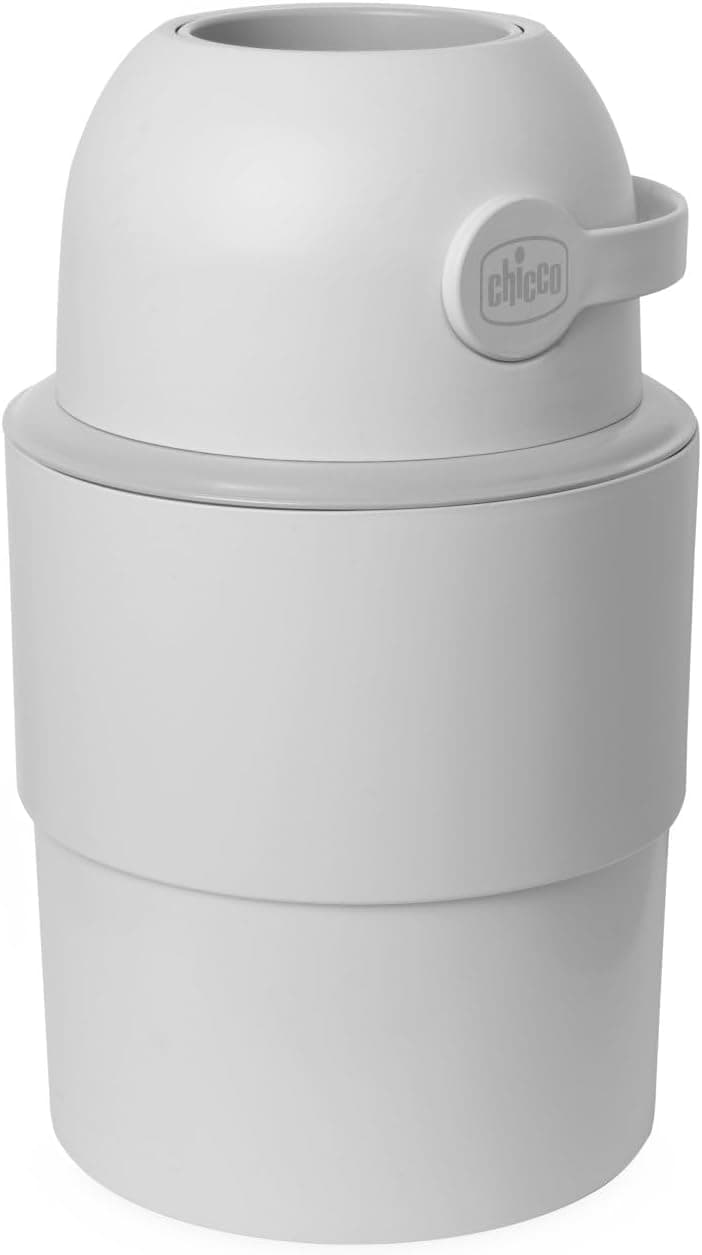 Chicco Chicco Telescopic Nappy Bin, Compact Odour Proof, Nappy Disposal, Foldable and Space-Saving Bin, No Need for Refills, Uses Normal Bin Liners, Grey