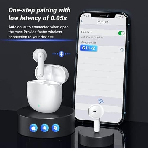 Bluetooth 5.4 Earphones, Wireless Earphone with 4 ENC Noise Reduction Mic Bluetooth Hi-Fi Stereo Sound, 48H Hi-Fi Sound Stereo Headset, IPX7 Earphones for iPhone/Samsung/Android - Image 4
