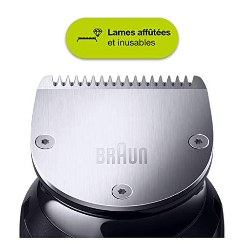 Braun BT7240 7 Men's Electric Hair and Beard Trimmer, Black/Metallic Silver, Sharp and Wear-resistant Blades, 39 Length Settings, BT7240 - Image 7