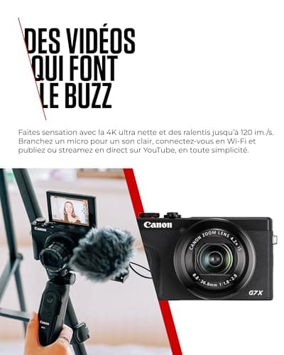 Canon PowerShot G7 X Mark III (Noir) - Appareil Photo numérique avec capteur 1 Pouce et vidéo 4K - Idéal pour Le vlog - Wi-FI et Bluetooth - Adopté par Les Créateurs Nomades - Image 8