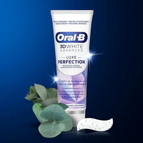 Oral-B Dentifrice Blancheur 3D White Advanced Luxe Perfection Contre Les Taches En Surface, Conçu Pour Un Brossage Des Dents Avancé, Arome Menthe, Pack De 150ml - Image 6