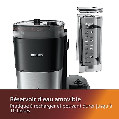 Philips All-in-1 Filter Coffee Maker - Integrated Conical Grinder for Fresh Beans - Prepare in a 1.25L Glass Pitcher or Directly in a Cup - Image 5