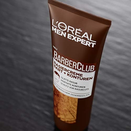 L'Oréal Men Expert Barber Club Crème de rasage pour les contours de barbe Transparent pour un rasage précis et précis grâce à une bonne vision de l'huile de bois de cèdre (2 x 150 ml) - Image 7