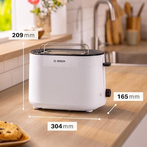 Bosch, Grille-pain, MyMoment, 2 fentes, fonctions décongélation et réchauffage, chauffe-viennoiserie, HighLift, arrêt automatique, blanc, TAT2M121 - Image 3