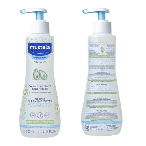 Reusable Bamboo Baby Wipes 15 x 15 cm to Work with Mustela Baby Water Cleansing Without Rinsing 300 ml - Image 3
