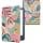 kwmobile Case Compatible with Amazon Kindle (2022/2024) Case - Magnetic Flip Case Tablet eReader Leatherette - Light Pink-Yellow-Green - Image 3