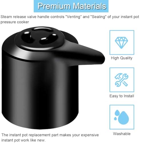 Instant Pot Duo 3, 5, 6 QT, Duo Plus 3, 6 Quart (QT) Replacement Parts including Steam Release Handle, Floating Valve with Silicone Caps, Anti-Lock Shield - Image 4
