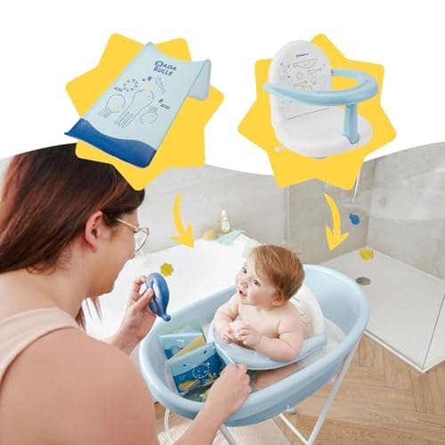 Badabulle Baby Bath in the Shape of a Whale, Made in Europe, Suitable from Birth to 24 Months, Built-in Drain Plug, Spacious and Comfortable, Fits Hammock and Bath Chair - Image 5