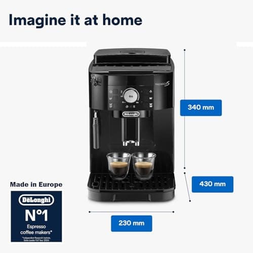 De’Longhi Magnifica S - Perfetto Machine à Café Automatique avec Mousseur à Lait Manuel, Machine à Espresso et Cappuccino, Panneau de Commande avec Boutons, Noir (ECAM11.112.B) - Image 8