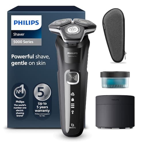 Philips Wet & Dry 5000 Series Men's Electric Shaver with Retractable Trimmer, Cleaning Station, Travel Case and Quick Clean Cartridge (Model S5898/50) - Image 3