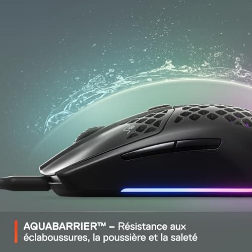 SteelSeries Aerox 3 Perforated RGB Gaming Mouse - Lightweight Waterproof Design - TrueMove Core 8500 DPI Optical Sensor - Onyx - Image 7