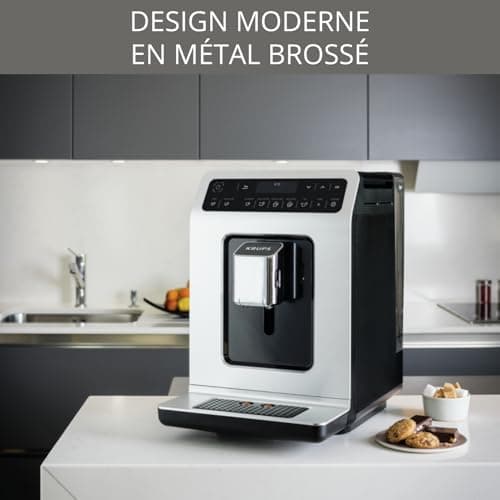 Krups Evidence Coffee Bean Machine, 2 simultaneous cups, OLED screen, 15 pre-recorded drinks, Extra shot for more intensity, Automatic cleaning, Made in France EA891D10 - Image 6