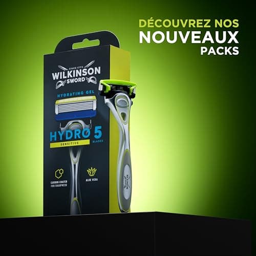 Wilkinson Sword Hydro 5 Sensitive Razor for Men - Aloe Vera to Reduce Irritation - Moisturizing Gel and Precision Blade - 1 Razor Handle + 4 Blade Refills - Image 7