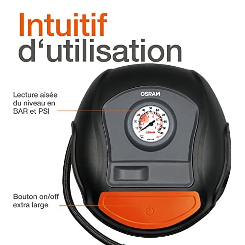 OSRAM TYREinflate ANALOGUE, analogue and portable compressor, electric tire air pump, connection to 12V car socket, tyre inflation in 4.5 minutes - Image 7