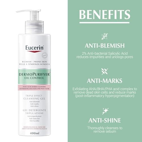 Eucerin DermoPure Triple Effect Reinigungsgel mit Salicylsäure für Gesicht und Körper, 400 ml Gel - Image 4