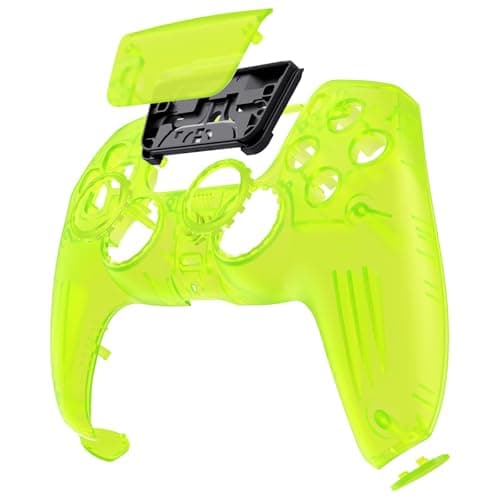 eXtremeRate Luna Redesigned Case for PS5 Controller BDM-010/020/030/040/050, Replacement Faceplate Touchpad Rings Buttons, Shell Cover Pad for PS5 Controller, Light Lime Green - Image 5