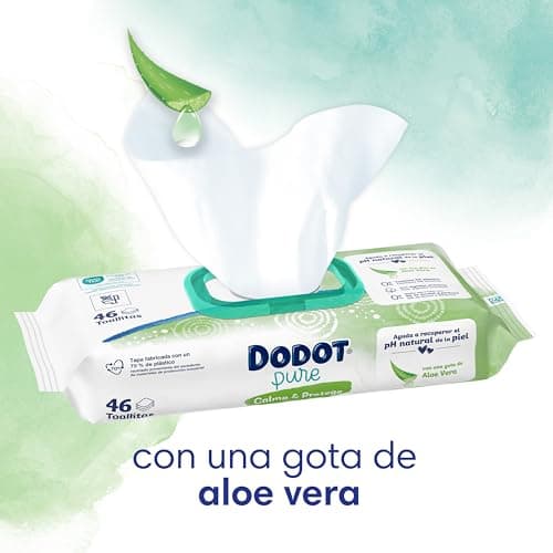 Dodot 24 Packs of 46 Pure Soothing & Protective Baby Wipes = 46 Wipes, Helps Restore Skin's Natural PH, One Drop of Aloe Vera - Image 4