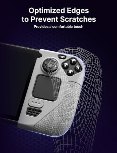 JSAUX GripArmor GP0016 Silicone Protective Case Compatible with Steam Deck, Steam Deck GripSkin, Silicone Sleeve Set (Left and Right) - Grey - Image 6