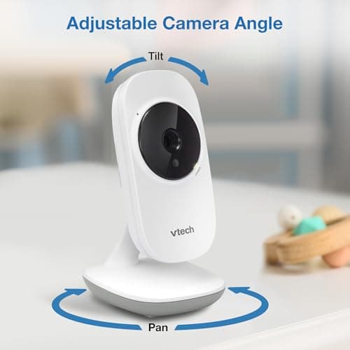 VTech VM819 Baby Video Monitor with 19 Hours Battery Life 1000ft Automatic Night Vision 7cm Screen 2-Way Audio Temperature Sensor Energy Saving Mode and Lullabes, White - Image 6