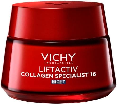 Vichy, Liftactiv, Collagen Specialist Anti-Aging Night Cream, Smooth & Plump, Enriched with Vitamin Cg, For All Skin Types, 50 ml - Image 1