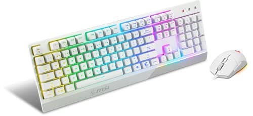 MSI Vigor GK30 Combo White FR Keyboard + Gaming Mouse - Full Size AZERTY Keyboard and Clutch Mouse GM11, Wired, RGB Mystic Light, White - Image 3