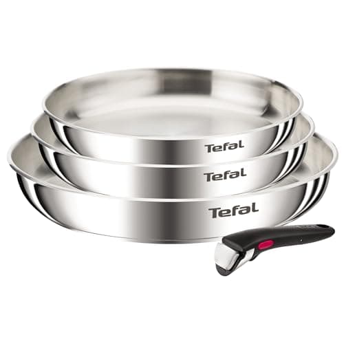 Tefal Ingenio Emotion, Cookware, Stainless Steel, Frying Pans 22/24/28 cm, Removable Handle, Stackable Design, Induction, L8968445 - Image 2