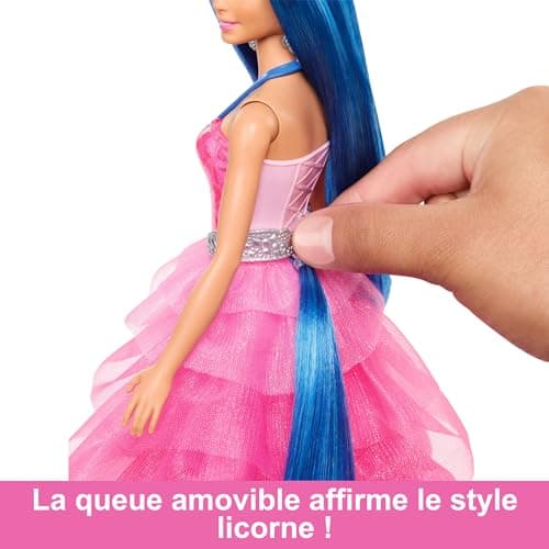 Barbie Unicorn 65th Birthday Doll With Blue Hair A Touch Of Magic, Pink Dress, Winged Unicorn And Other Accessories, Children's Toy, From 3 Years, HRR16 - Image 6
