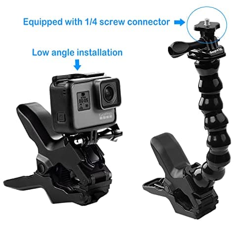 Suptig Flexible Jaws - Gooseneck Mount for GoPro Hero 13/Hero 12/Hero 11/Hero 10/9/8/7/6/5/4 Session Hero 3+ Hero 3, DJI osmo, Akaso, Insta 360, Arlo Pro Arlo Go - Image 4