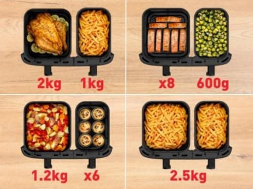 Moulinex Dual Easy Fry & Grill XXL Oil-free Fryer, 11 L Capacity, Synchronised Cooking, 7 Automatic Programs, Touch Screen, Air Fry EZ942HF0 - Image 6