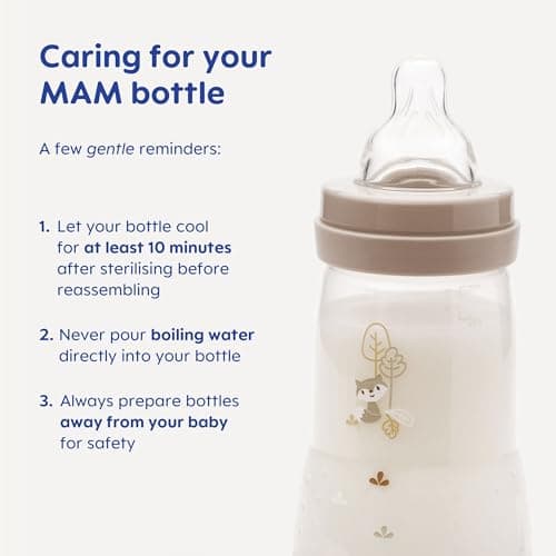 MAM Easy Start Self Sterilising MAM Size 2 Medium Flow Anti-Colic Bottles + 1 Size 3 Fast Flow Teat (Blue) - Image 7