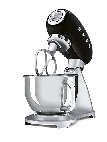 Smeg, SMF02BLUE Pastry Processor, 10 Speed Levels, Step-On Function, Bowl 4.8 L, Safety Motor Lock, Flat Beater, Hook and Lid Included, 800W, Black - Image 5