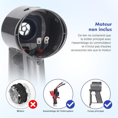 Main body compatible with Dyson V8 SV10 (part number 969875-02), includes motor handle with V10 SV12 trigger assembly, screwdriver set and post-HEPA filter - Image 4