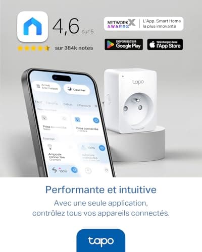 Tapo Prise Connectée WiFi, Prise Intelligente compatible avec Alexa et Google Home, 10A Type E, Contrôler le radiateur, la cafetière, la lampe à distance, aucun hub requis, Tapo P100(FR) 2 Pack - Image 8