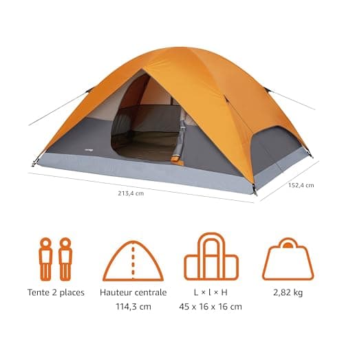 Amazon Basics Camping Dome Tent with Canopy and Carry Bag, 3 Season Tent Waterproof Easy Set Up Camping Tent for 6 People - Image 6