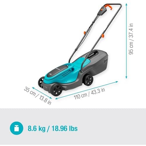 Gardena set tondeuse à gazon sans fil PowerMax 30/18V P4A, prêt à l’emploi: Tondeuse jusqu’à 150 m², largeur coupe 30 cm, hauteur coupe 35–65 mm, volume bac 25 l, poignée ergonomique (14630-20) - Image 6
