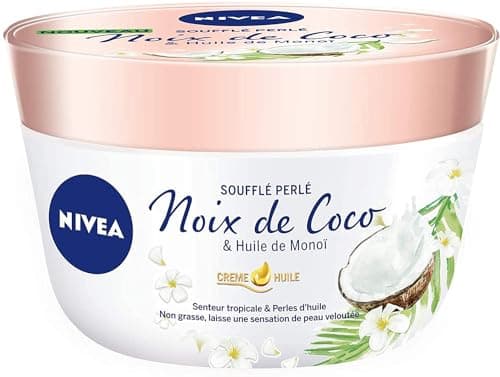 NIVEA Baume Corps Soufflé Perlé (1 x 200 ml), soin corps hydratation 24 h, baume hydratant à l'huile de monoï et au parfum tropical de noix de coco - Image 2