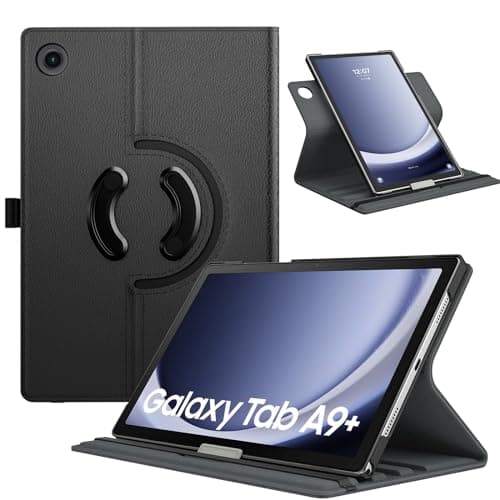TiMOVO Rotating Case for Samsung Galaxy Tab A9+/A9 Plus 11 inch 2023 SM-X210/X216/X218, 90 Degree Rotating Stand Cover for Galaxy Tab A9+ Tablet Auto Sleep, Black - Image 2