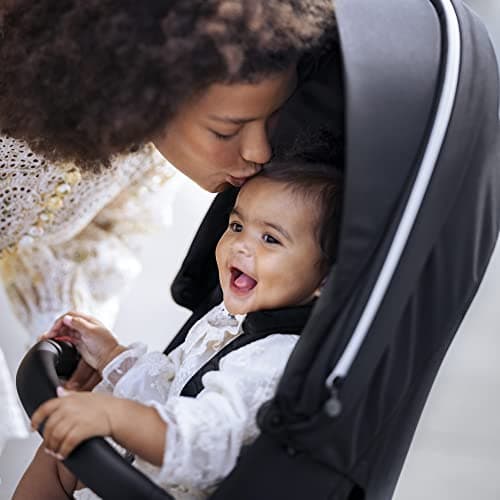Stokke Xplory X Grey Deluxe Stroller - Adjustable for Baby and Parents' Comfort - Padded, Harness and Reflective Zip for Safety - Folds in a Flash - Image 7