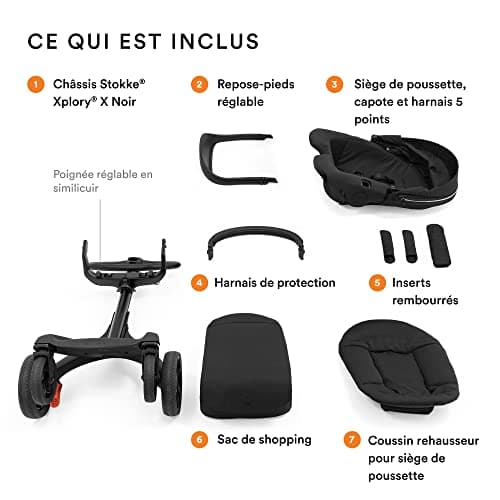 Stokke Xplory X Grey Deluxe Stroller - Adjustable for Baby and Parents' Comfort - Padded, Harness and Reflective Zip for Safety - Folds in a Flash - Image 4